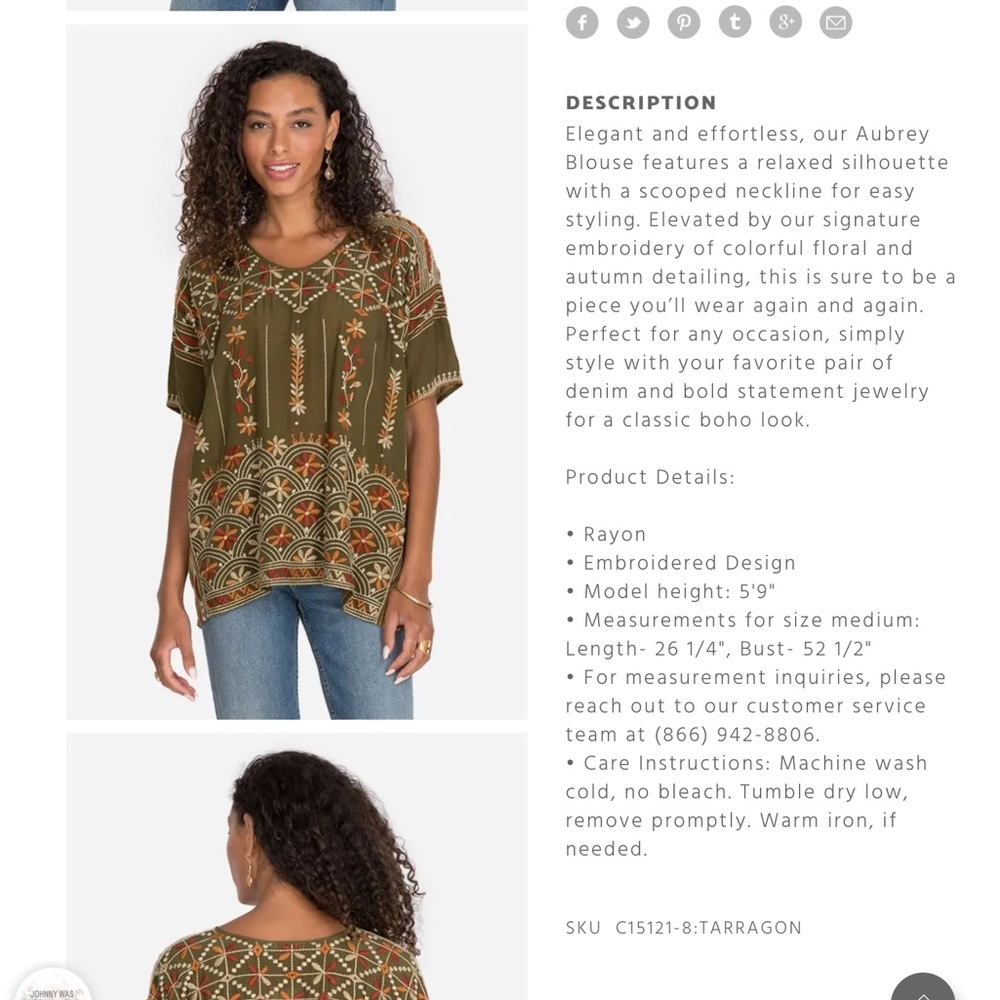 🍁Johnny Was Aubrey Blouse🍁